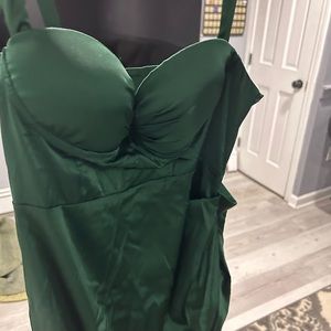 Green dress-size large slit in front